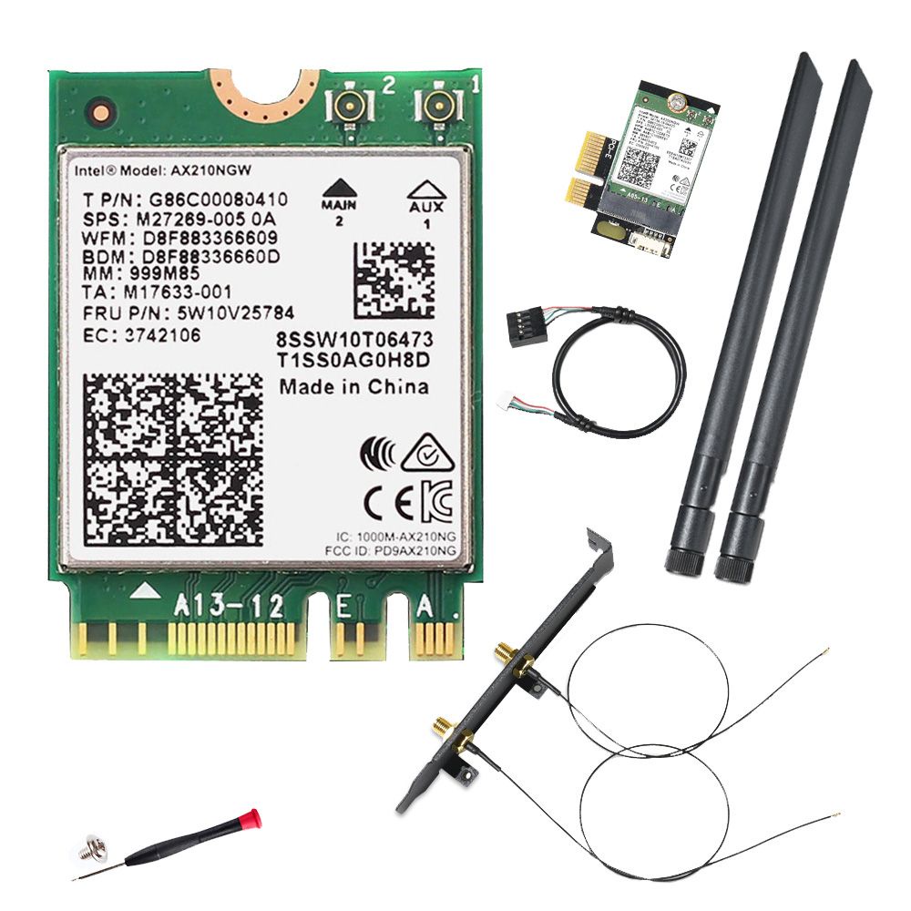 Intel AX210NGW Wi-Fi 6E M.2 2230 WiFi Card (with external Antenna ...