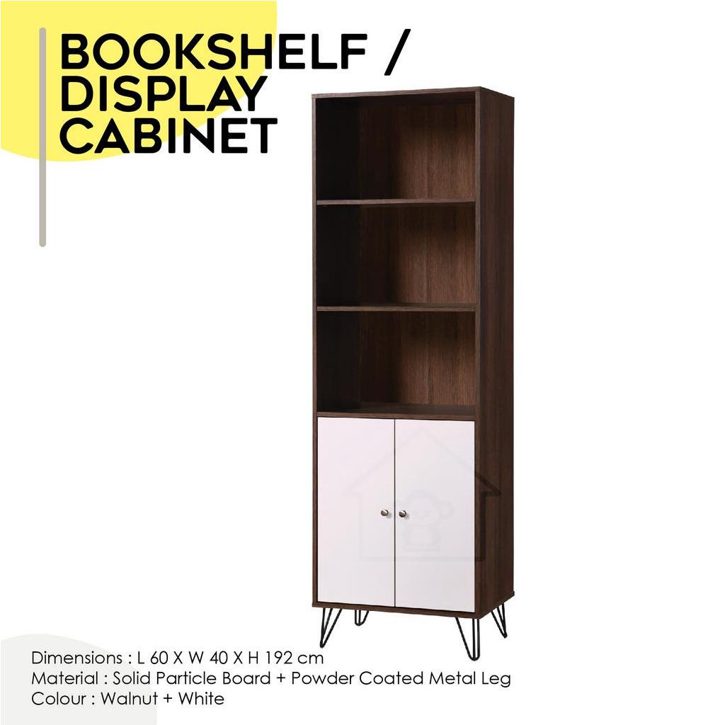 BOOKSHELF / DISPLAY CABINET WITH METAL LEG/BOOK CASE/FILE CABINET ...