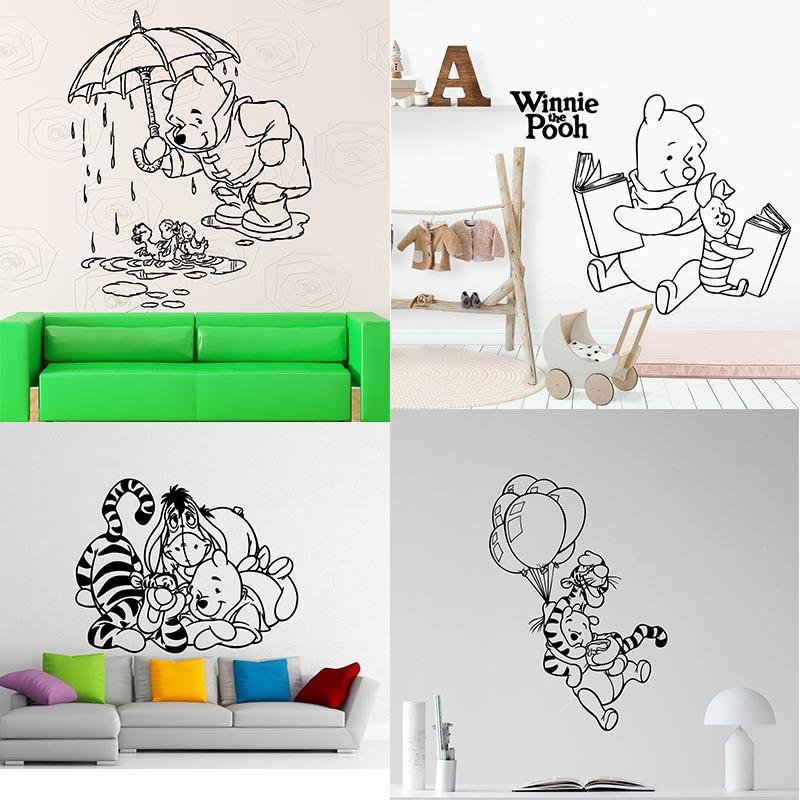 Winnie The Pooh Wall Decal Tigger Piglet Eeyore Cartoons Vinyl Sticker 