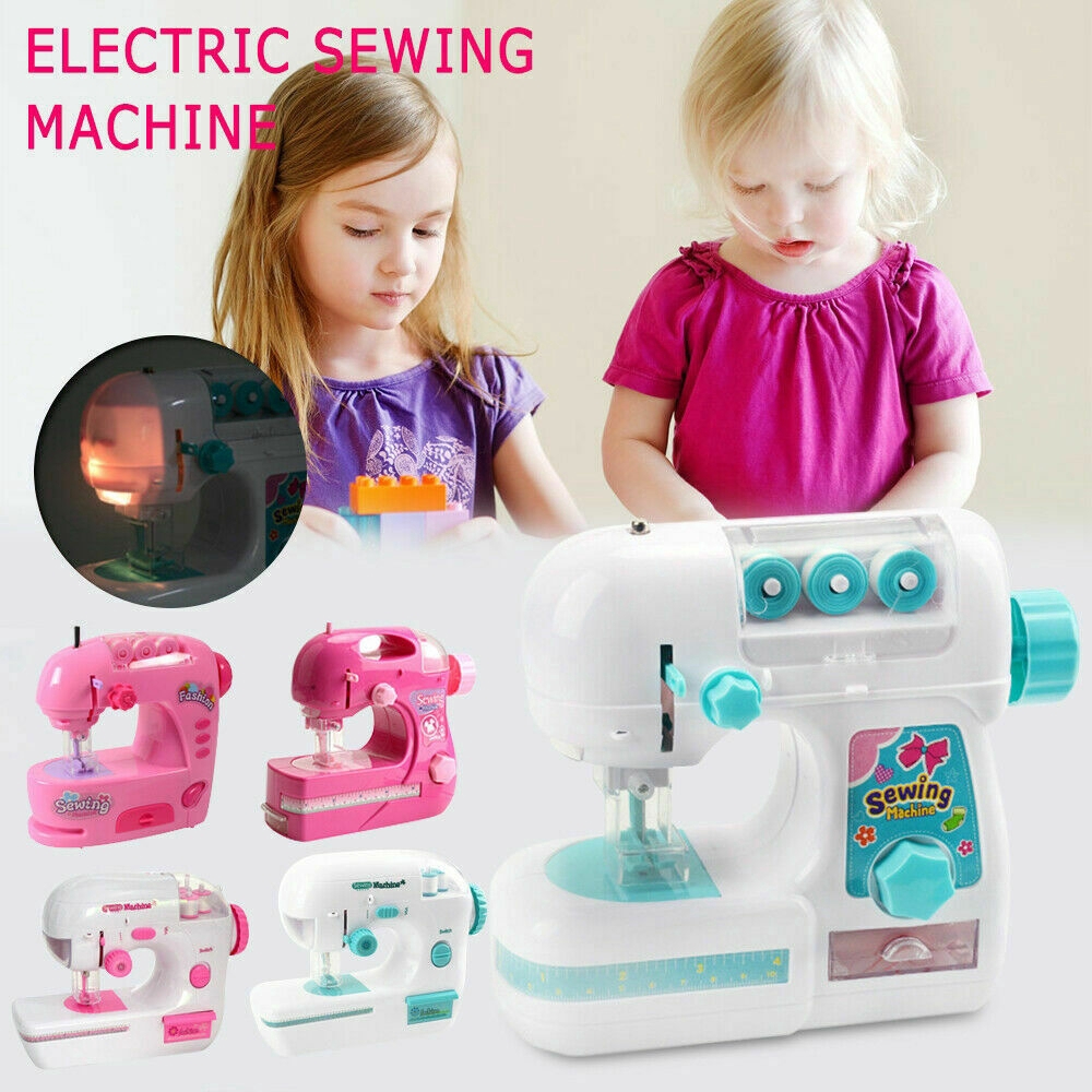 Electric Sewing Machine Toy Girls Fun Toy Hand Pedal Sew Gift Role Play