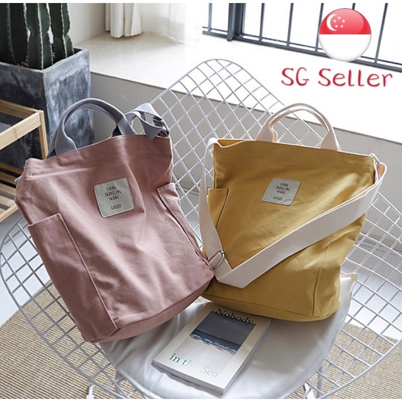 Korean canvas tote bag hot sale