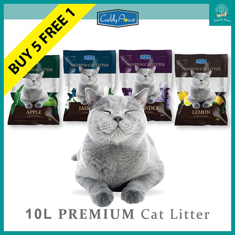 [Cuddly Paws] 6 x 10L! Premium Clumping Cat Litter 10L Shopee Singapore