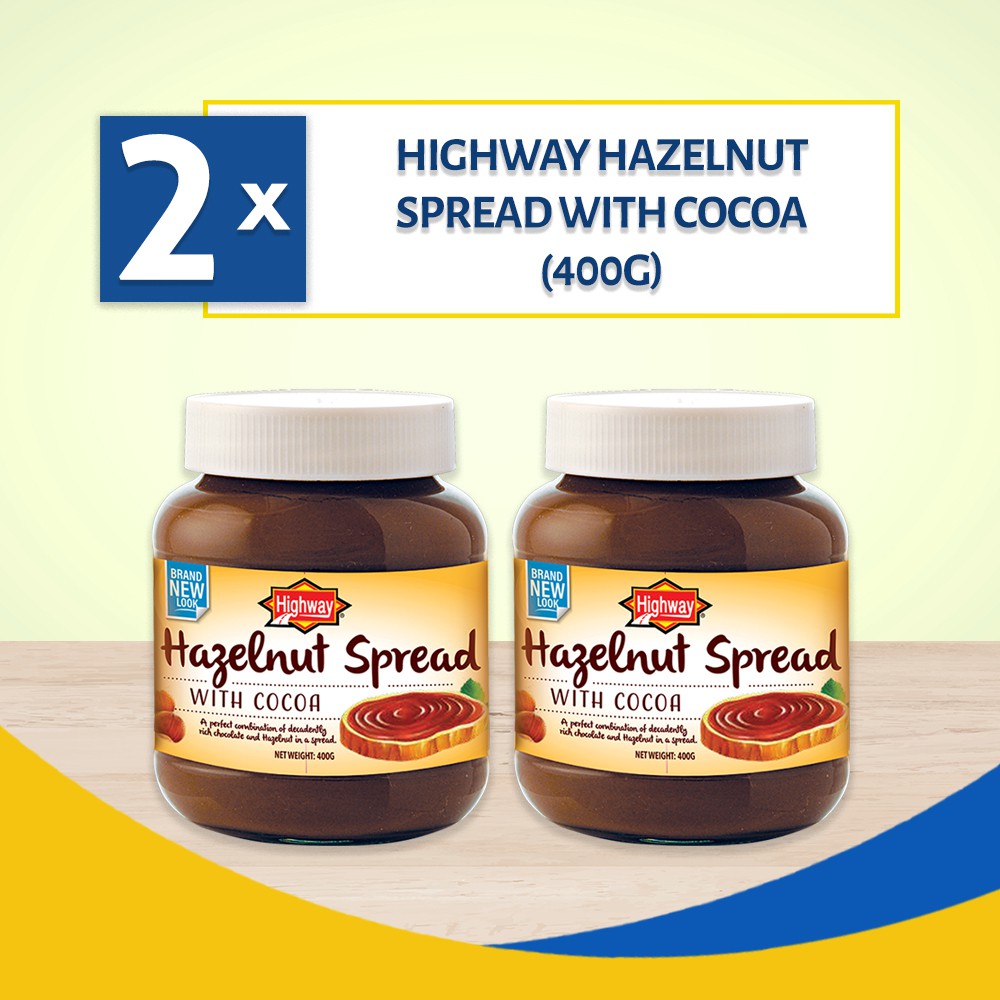 [Bundle of 2] Highway Hazelnut Spread with Cocoa 400g Shopee Singapore
