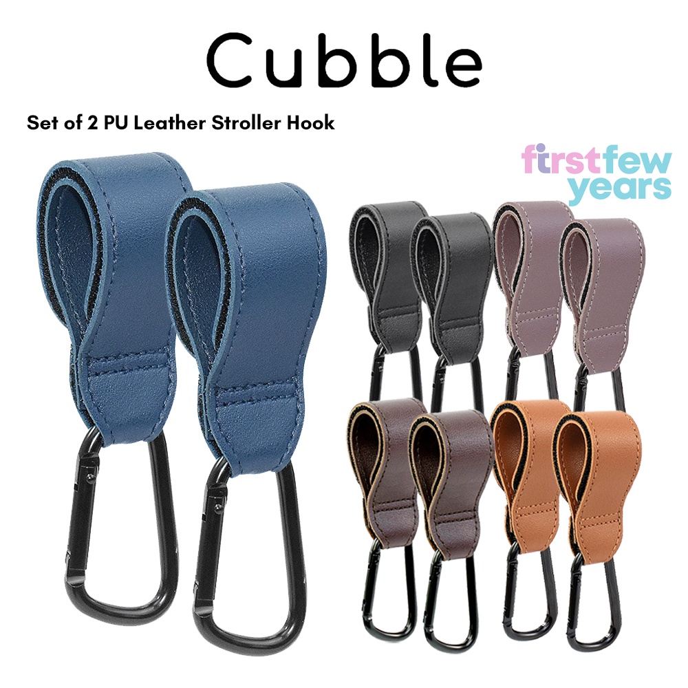 Cubble PU Leather Stroller Hook Set of 2 (7 Colours) Strong and