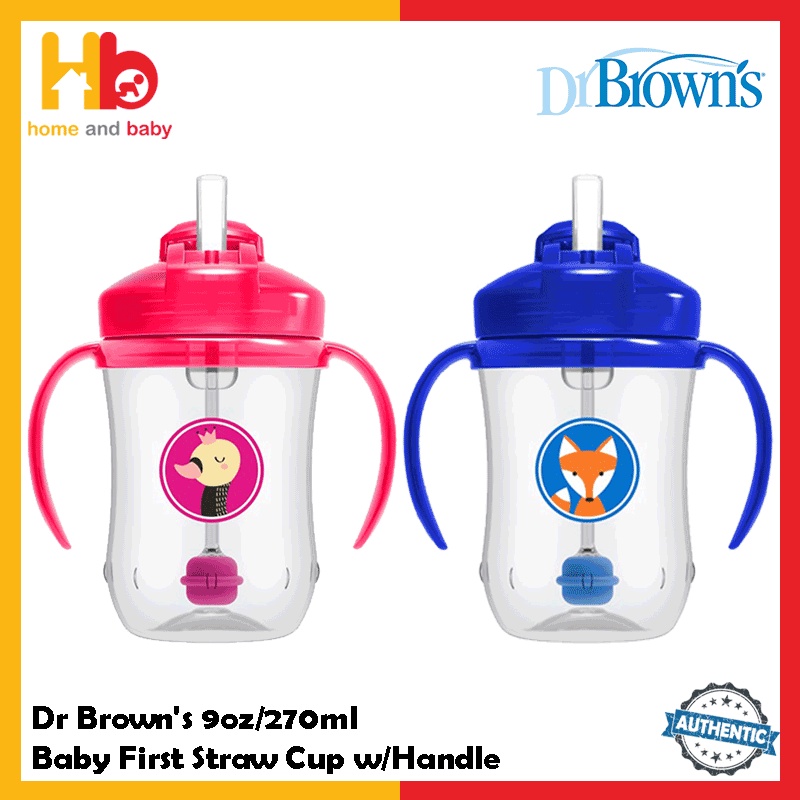 Dr Brown's 9oz/270ml Baby First Straw Cup w/Handle | Shopee Singapore