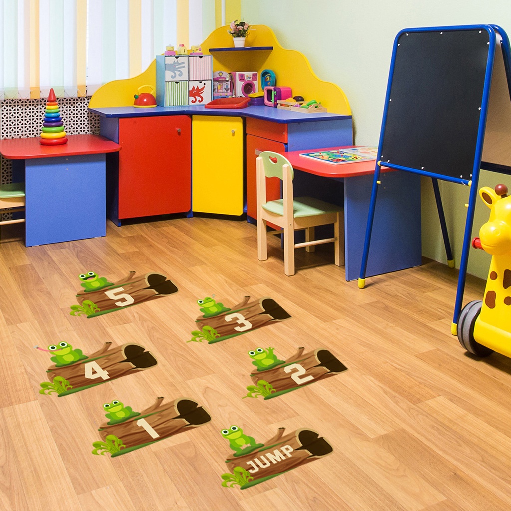 Children's Preschool Education Frog Jumping Game Floor Stickers Room ...
