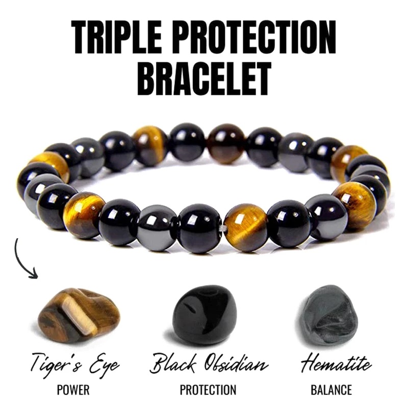 8/10mm Black Obsidian Hematite Tiger Eye Beads Bracelets for Men Women Magnetic Health Balance Healing Soul Jewelry
