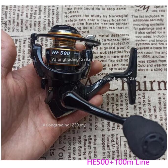 HE500 mini fishing reel 500 size small spinning reel shrimp bass Best cheap  all metal spool handle alat pancingan rod tackle | Shopee Singapore