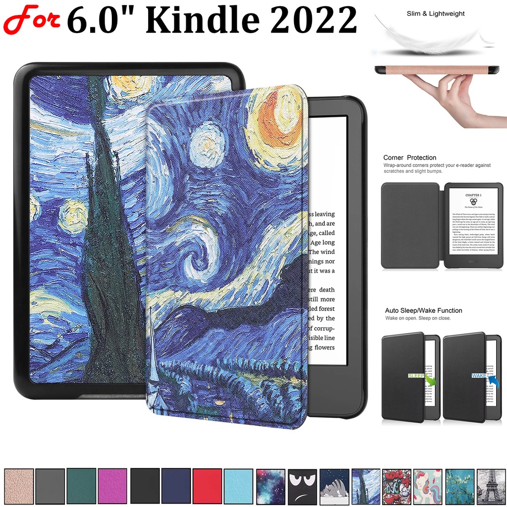 For  Kindle Paperwhite 11th Gen (2022) PU Leather + TPU Case