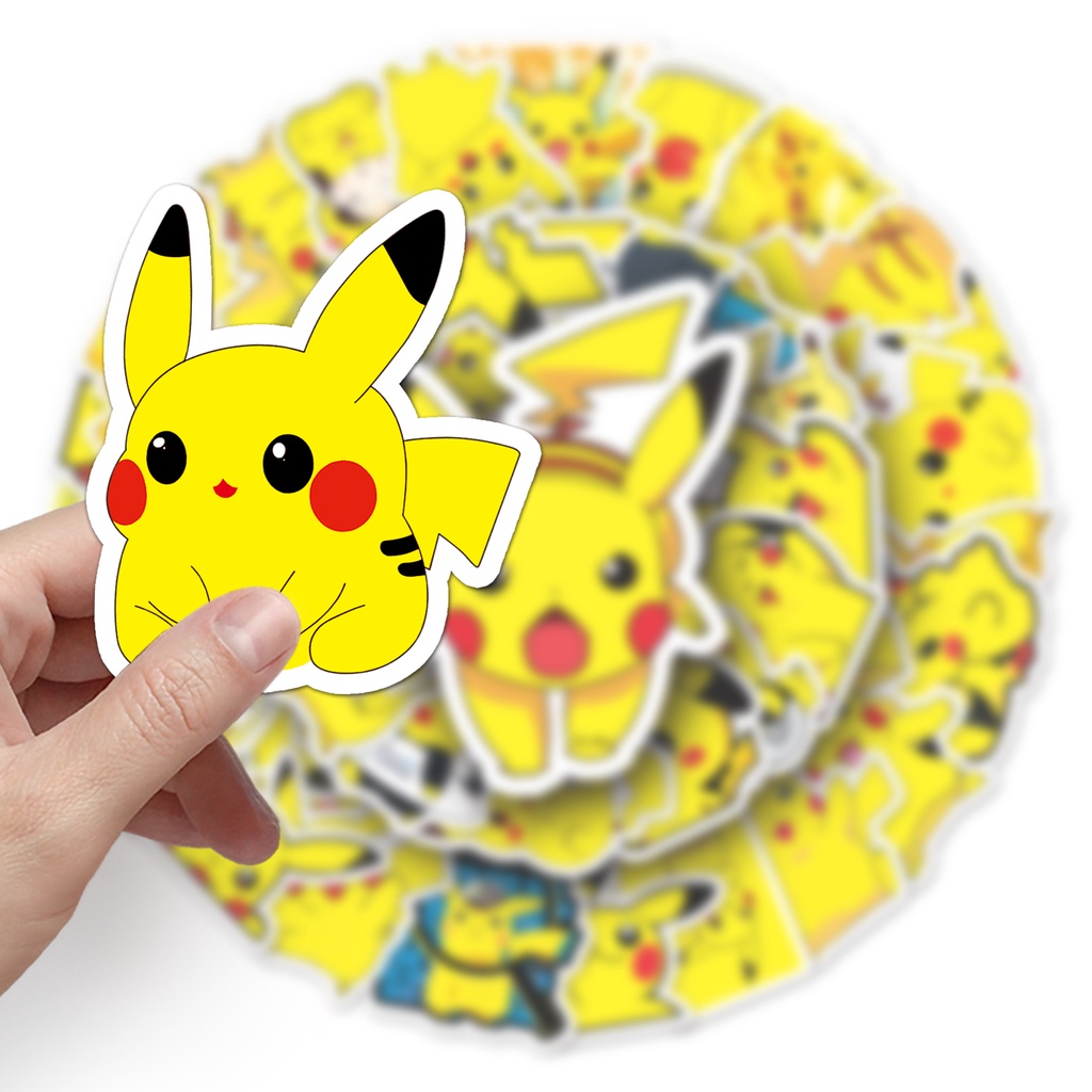 50 Piece Funny Pikachu Pokemon DIY Creative Motor Stickers Car Stickers ...