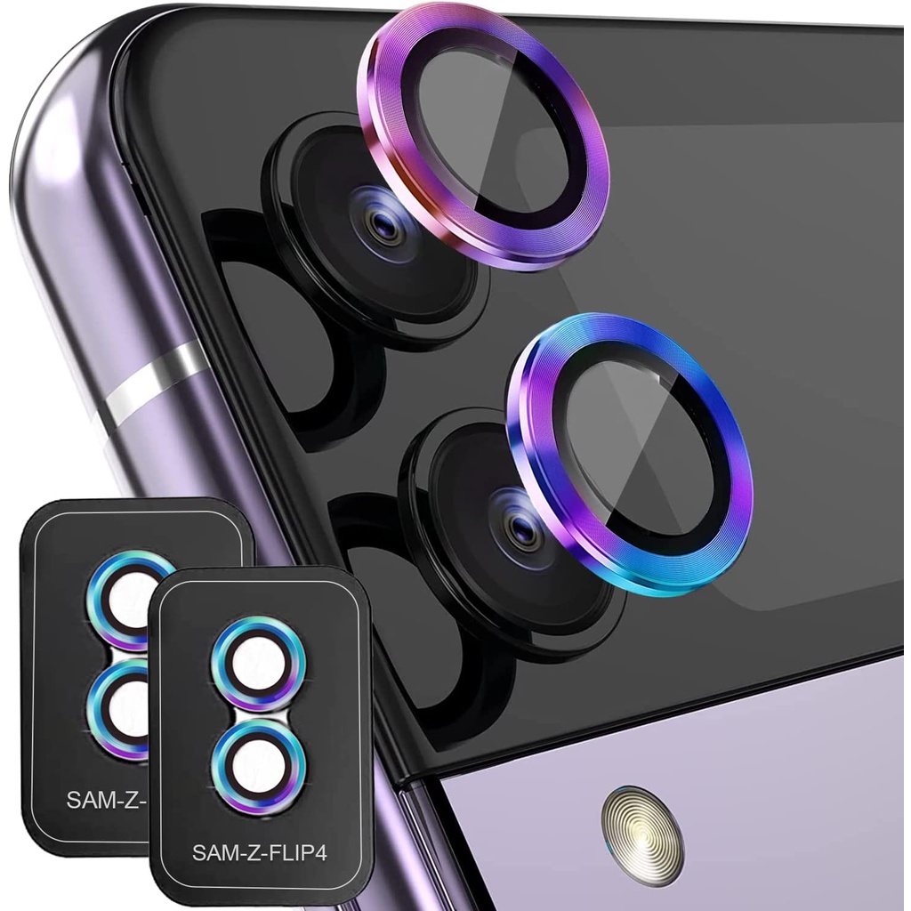 2-Pack Glitter Camera Lens Protectors For Samsung Galaxy Z Flip7 - Bling Sparkly Metal Cover Ring