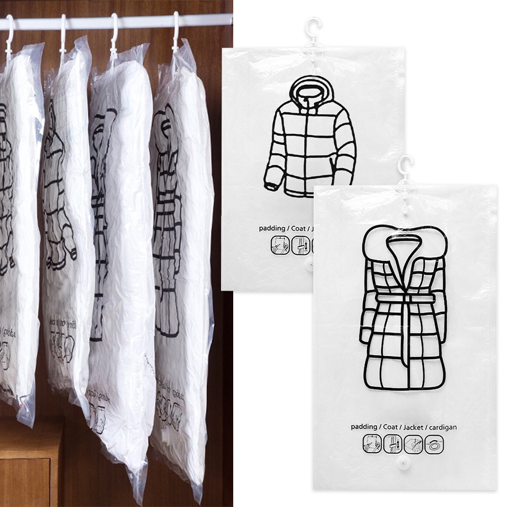  Hanging Vacuum Storage Bags Clothes Storage Bags 4 PCS