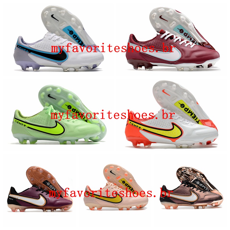 Men Soccer Shoes Tiempo Legend 9 Elite FG Football Boots Long Spikes