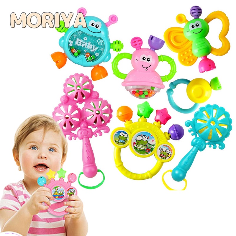 7 pcs toys music rattle baby hanging playset for newborn infants