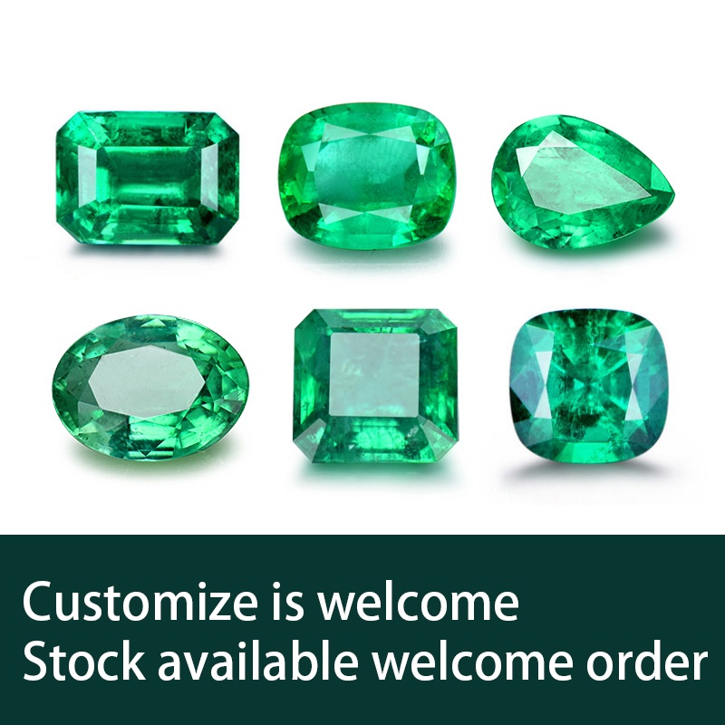 MiShangJewellery Colombia Emerald Bare Stone Bare Diamond Cultivation Emerald Green Diamond Jewelry Customization