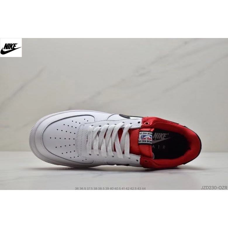 Nike Air Force 1 Low Cut Out Swoosh Red Black Men's - CZ7377-600 - US