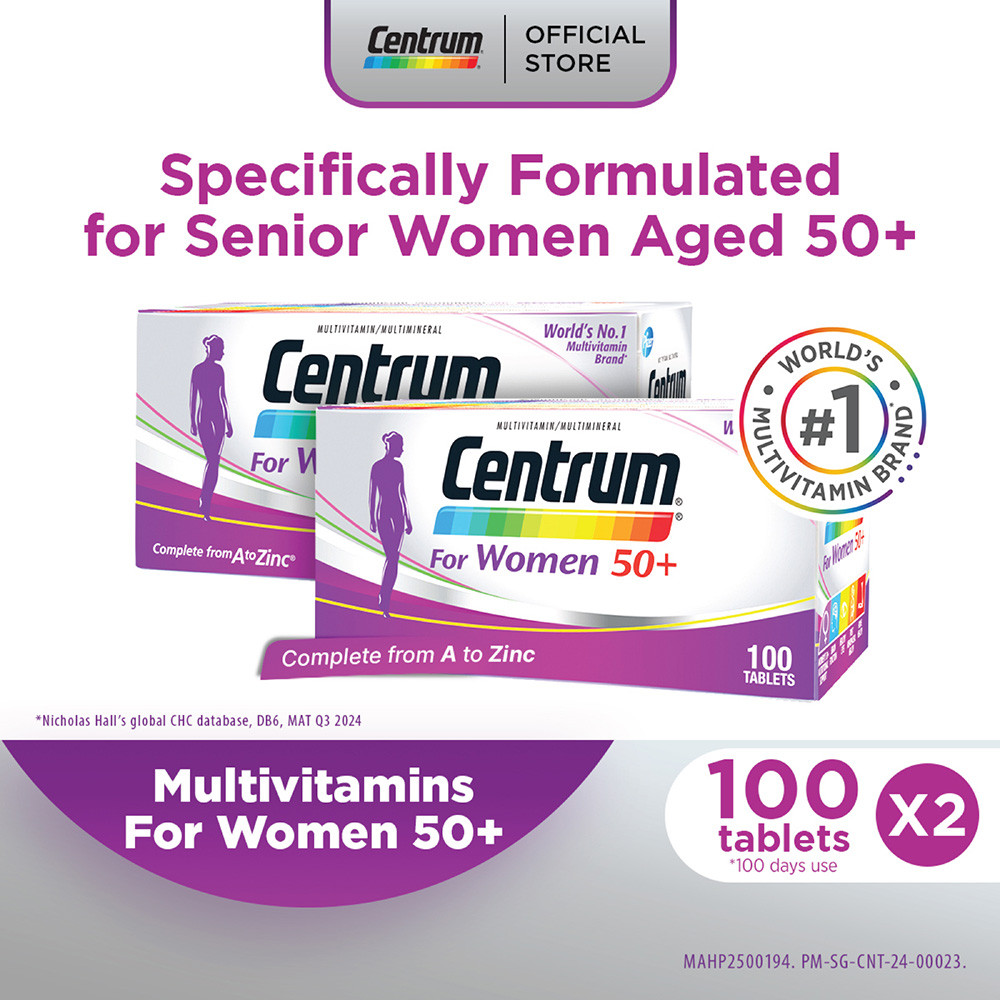 [2 Pack] CENTRUM Multivitamin Supplement for Women 50+, Menopause ...
