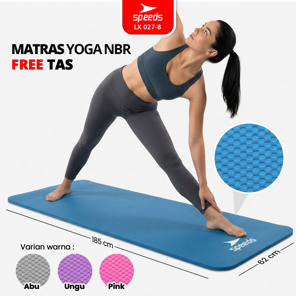 Speeds Matras Yoga 10mm SNI Anti Slip Free Bag - Gambar 2