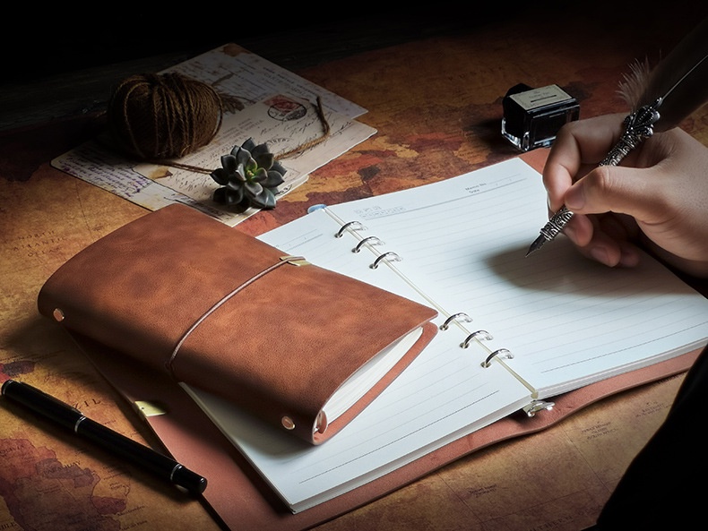Leather Journal Writing Notebook - Genuine Leather Bound Daily Notepad ...