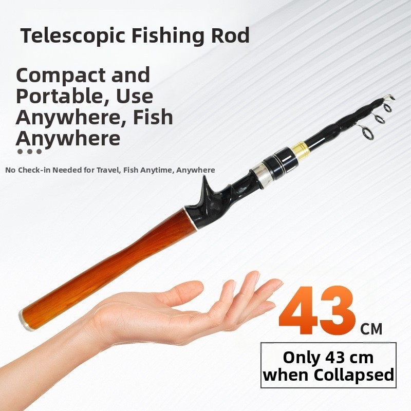 [NEW] Telescopic Fishing Rod 43cm Collapsed Portable ML Power Casting ...