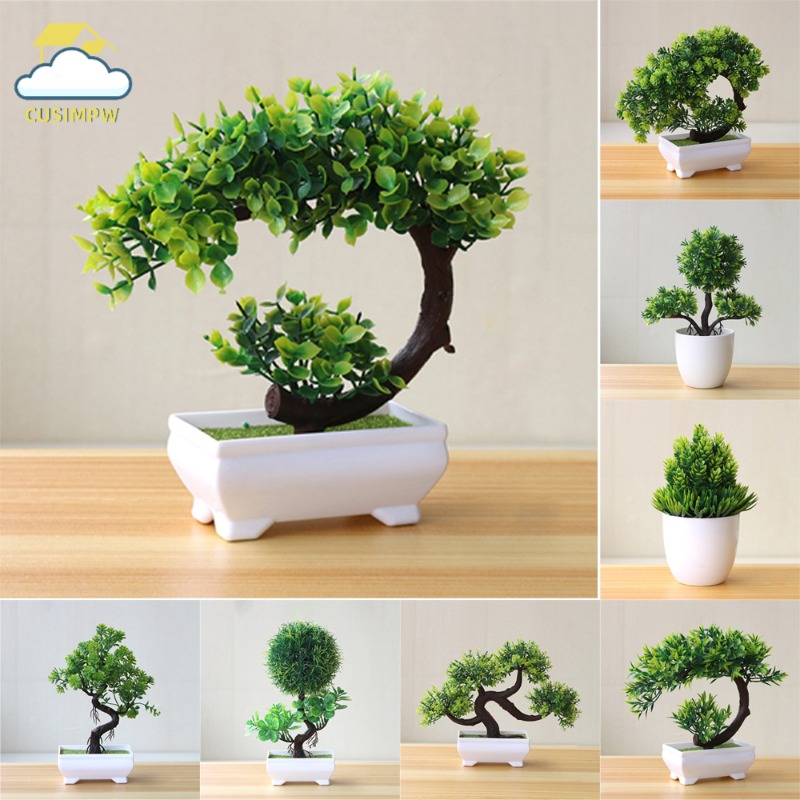 Artificial Plant Potted Fake Grass Potted Plants Bonsai Small Tree Faux Flower Potted Decorations Home Decoration Flower Arrangement Creative Mini  Party Garden Hotel Decoration