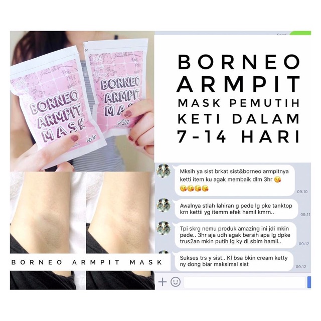 Borneo Armpit Mask / Armpit Mask / Elbow Whitening Mask / Organic Mask ...