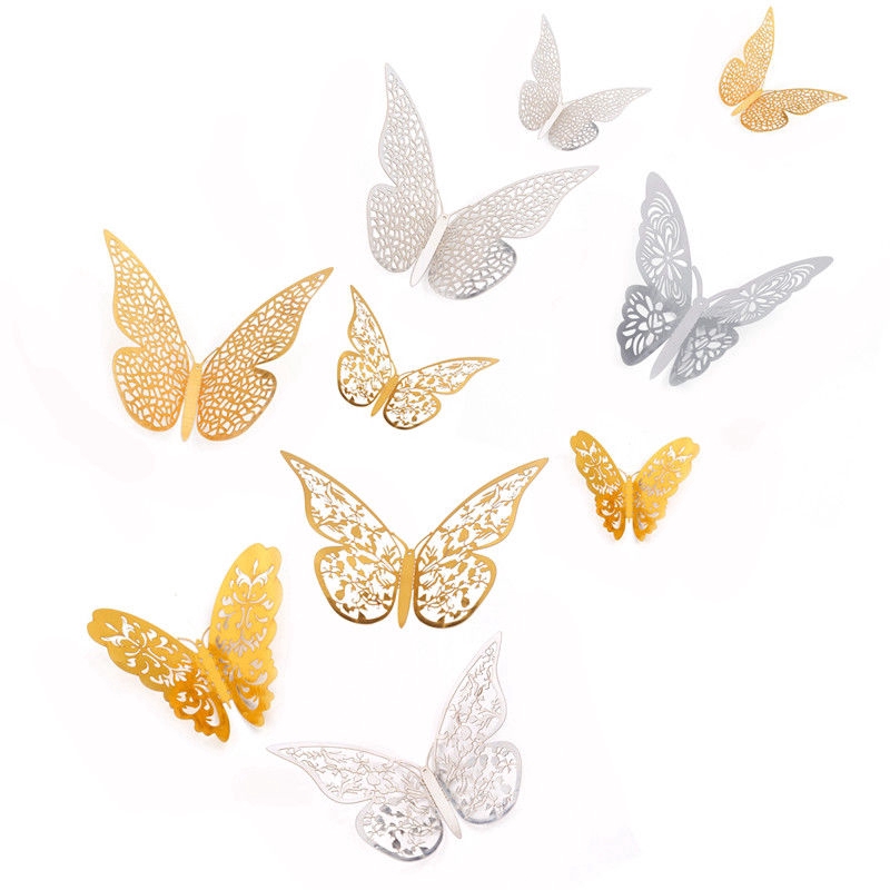 VKI 3D Butterflies Wall Stickers 12 Pieces - DIY Magnetic Wall Decor For Room - View #6