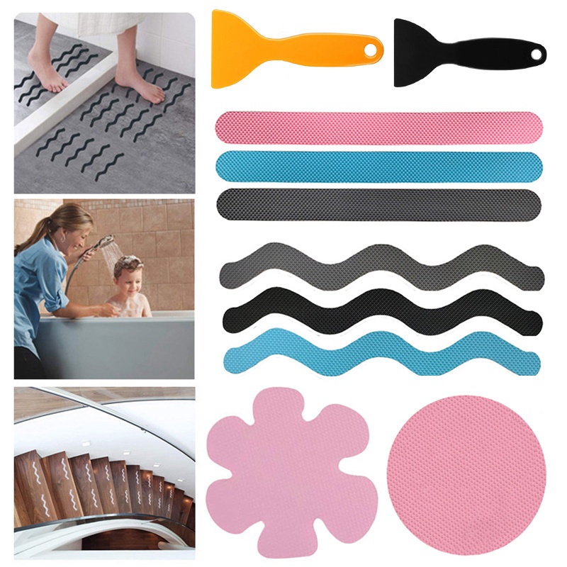 6pc Bathroom AntiSlip Stickers NonMarking Non Slip Strips Non Slip