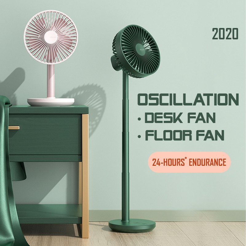 Portable Oscillating Desk Fan 8000mAh TypeC Fast Charging USB Rotate