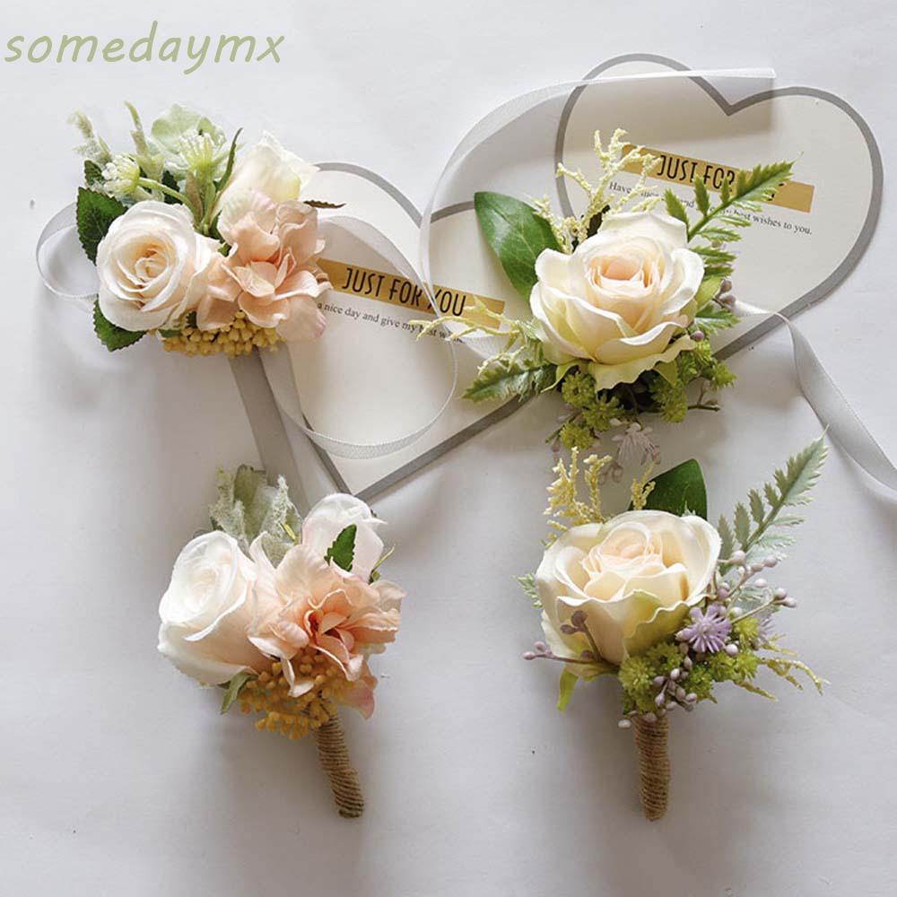 SOMEDAYMX Mini Artificial Flowers DIY Corsage Fake Flowers Party Decoration Craft Wedding supplies Bridegroom Boutonniere Bride Bouquet