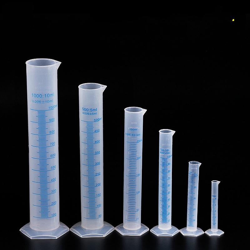 Plastic Measuring Cylinder graduated Tool Tool Blue Line 25ml 50ml ...