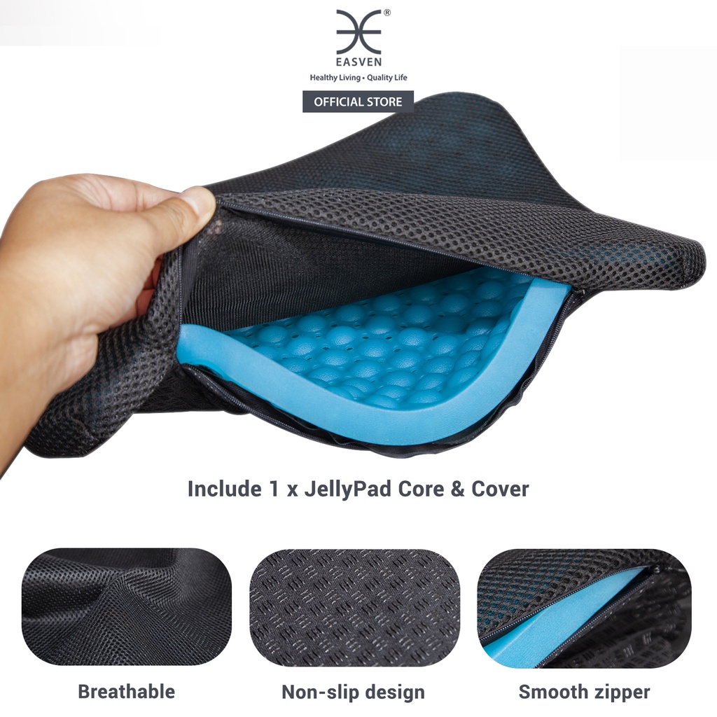 EASVEN JellyPad | Gel Seat Cushion | Lumbar Back Support | Chairs ...