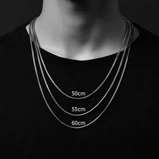 Mens black and on sale silver chain necklace