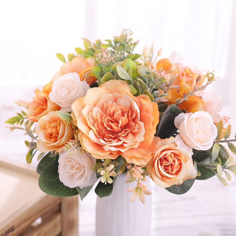 Hydrangea Autumn Peony Rose Wedding Flower Artificial flowers Fake Flowers Decoration Flower New Arrival DIY living Room Decoration Water Plants