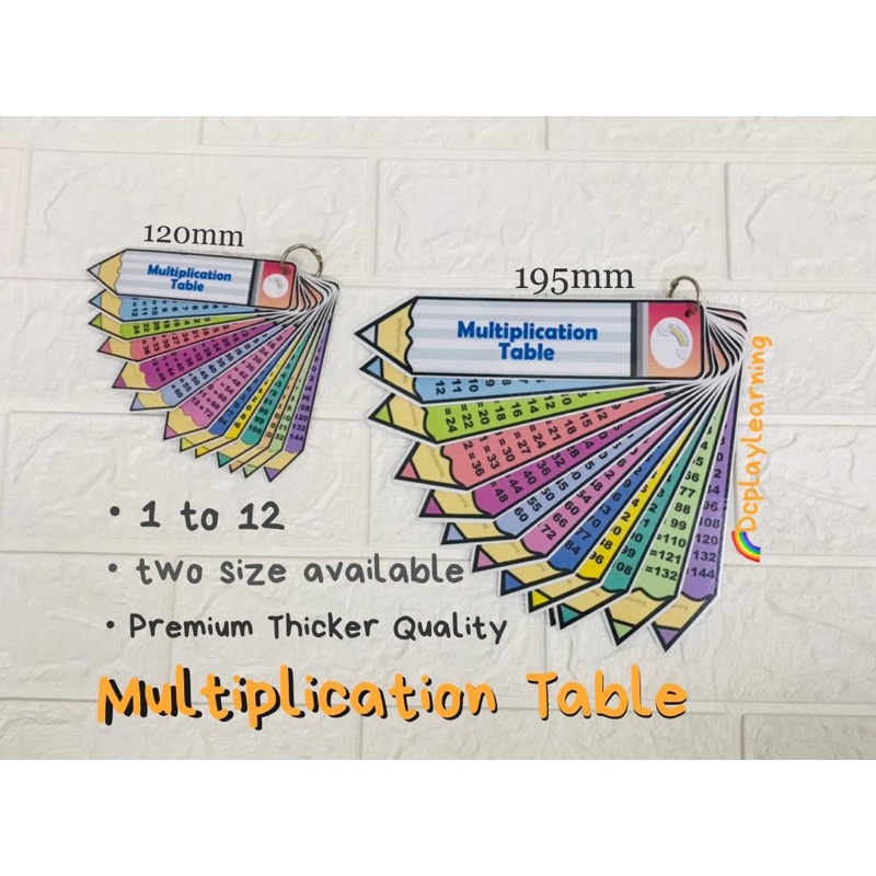 [Premium Quality] Times Table/ Multiplication Table/ jadual pendaraban / Pocket size
