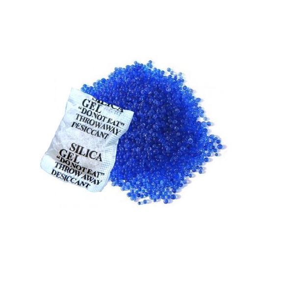 Silica Gel (All Blue) Adsorbs moisture from air to control the