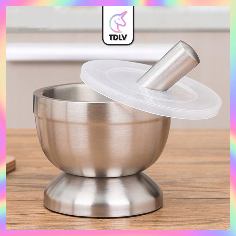 TDLV Stainless Steel Mortar and Pestle Kitchen Garlic Pugging Pot Spice Smasher Shopee Singapore