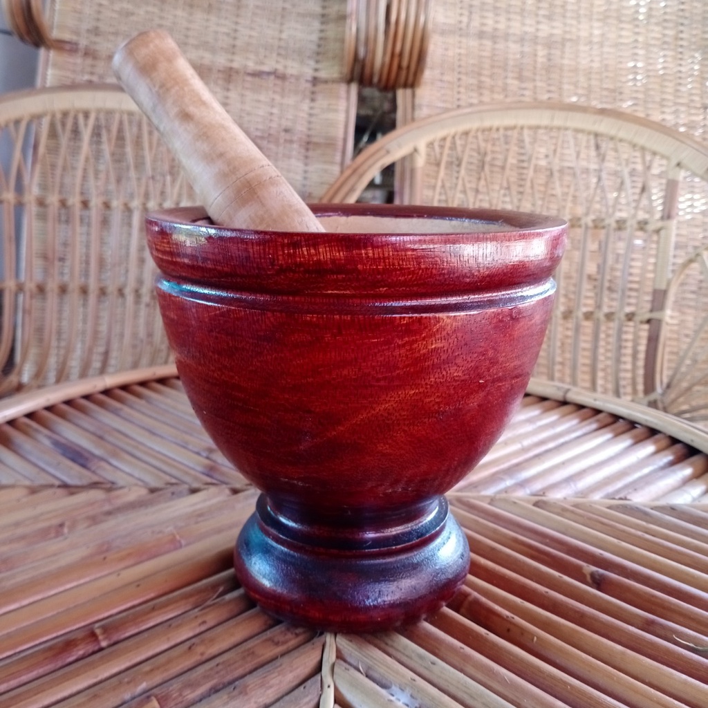 Wooden Mortar With Pestle Som Tum 7 Inch Cooking Made Of Good Quality