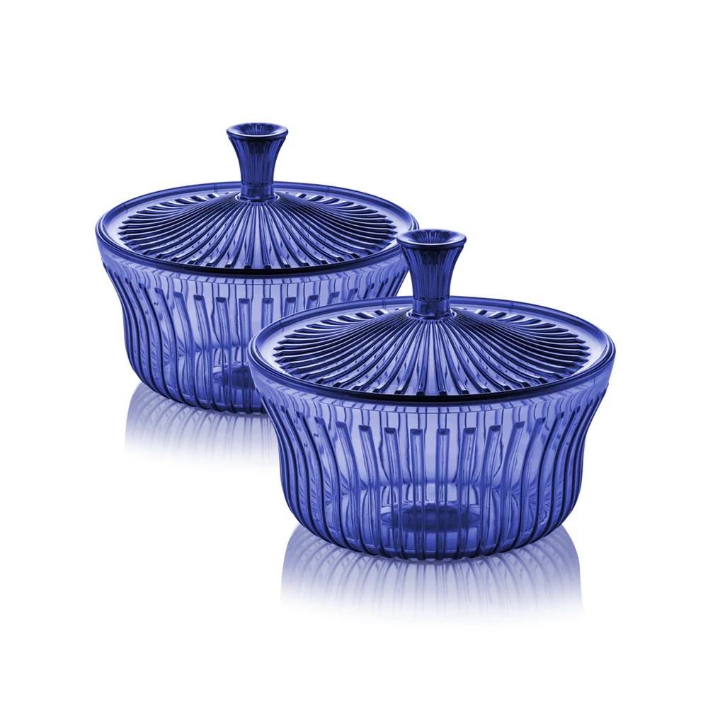Tupperware Royale Blue Crystalline Small Server 600ml (2 Pcs) | Shopee ...