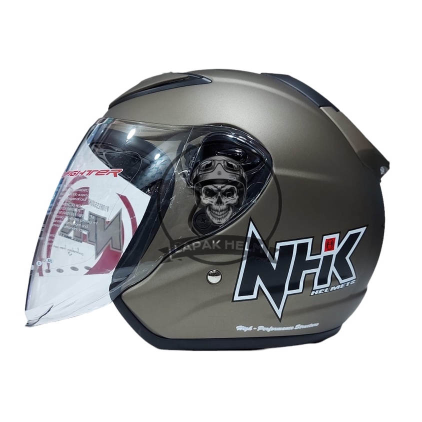 Helmet NHK R6 Solid Star Gray Doff Half Face SNI DOT | Shopee Singapore