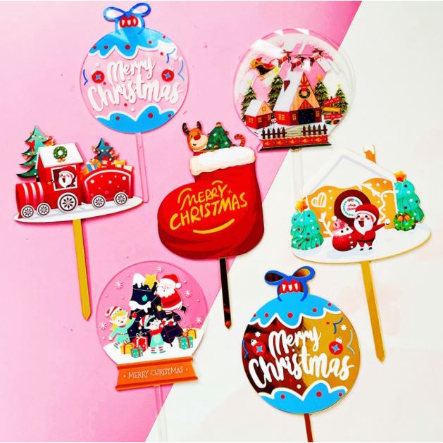 We wish you a merry christmas cake topper xmas cake decorating toppers ...