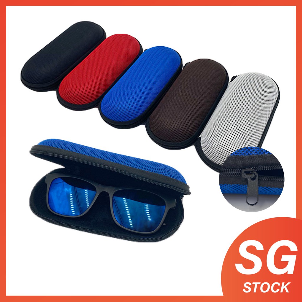 Portable Zipper Case for Glasses Clam Shell Sunglasses Protect Hard ...