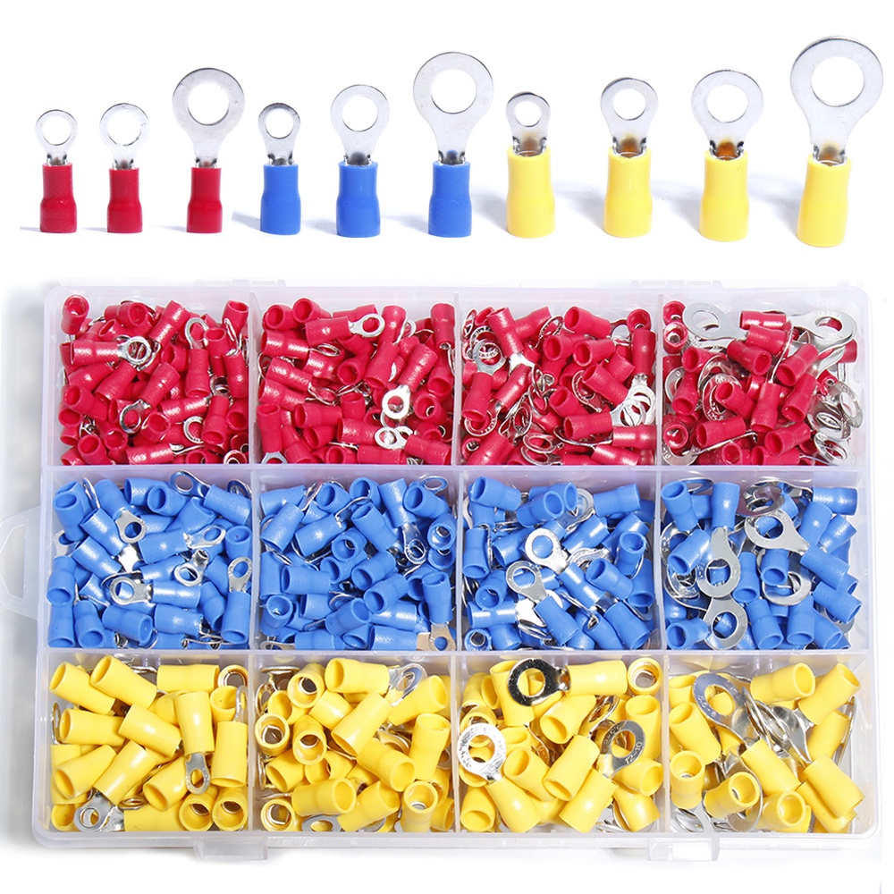 Ring insulated terminal copper cable wire connector Quick Crimp set ...
