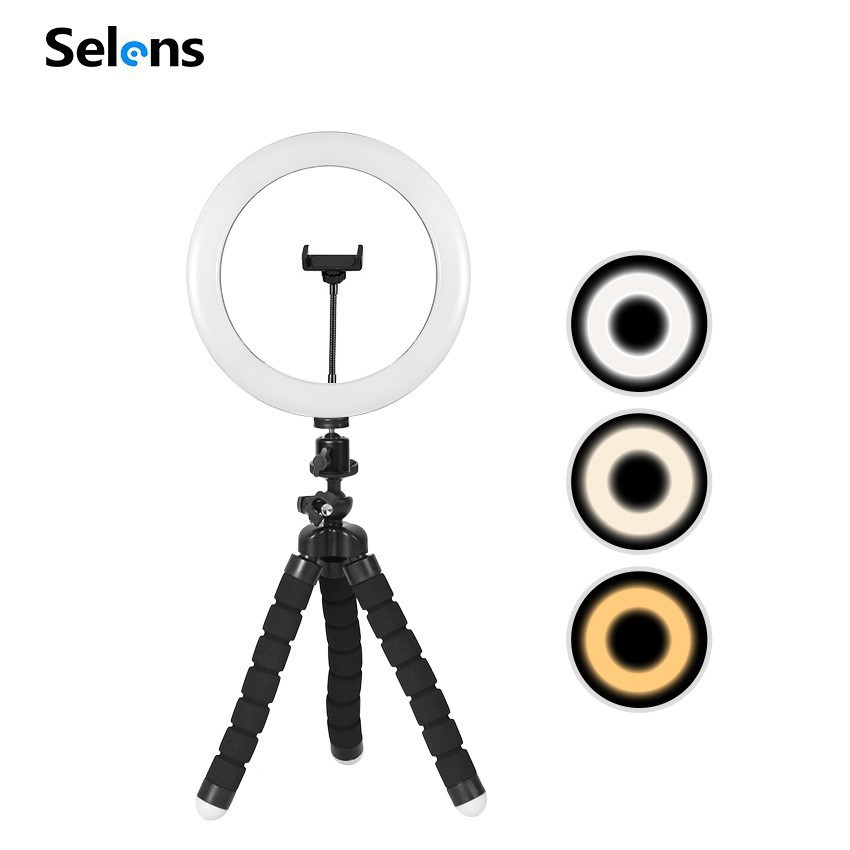 Selens Portable Ringlight 26cm LED Ring Light With Foldable Gorillapod ...