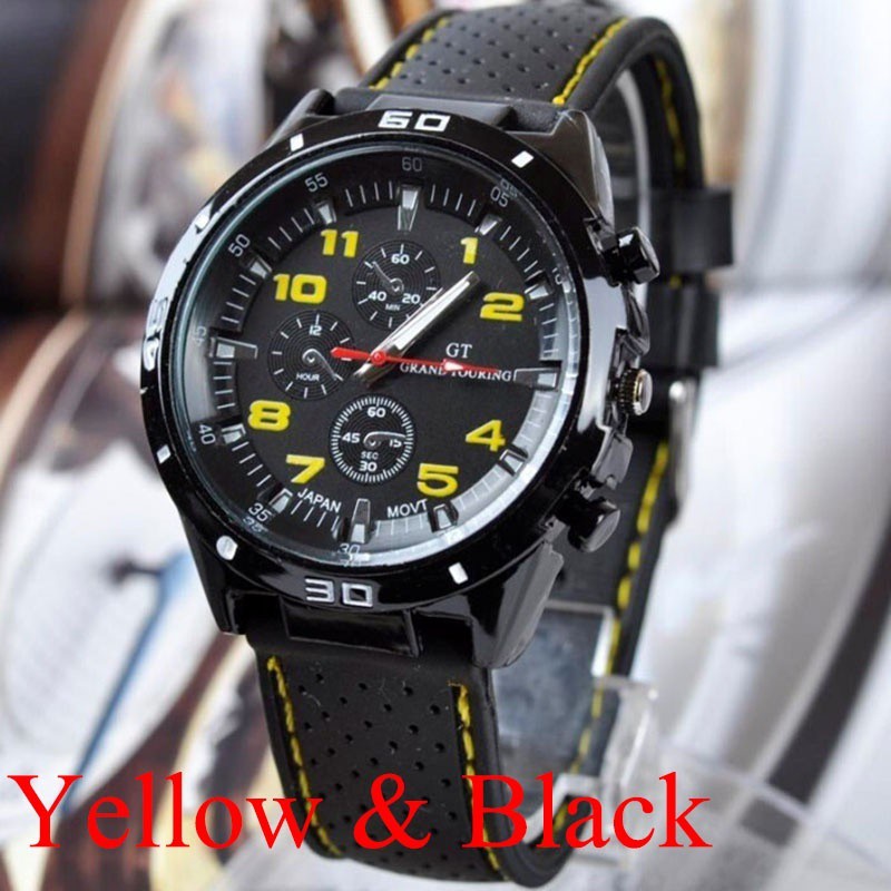 Mens watch with silicone band sale