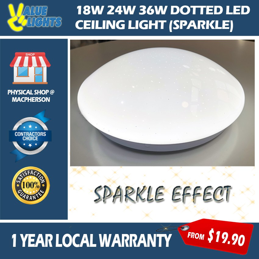 Dotted Sparkle LED Ceiling Light 18W 24W 36W Simple Plain Minimalist
