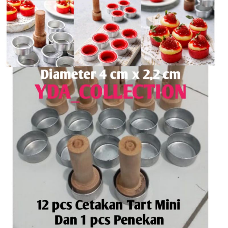 12pcs Mini Tart Mold+Press/Plain pie Mold/Mini Cake Mold/Tartlet Mold