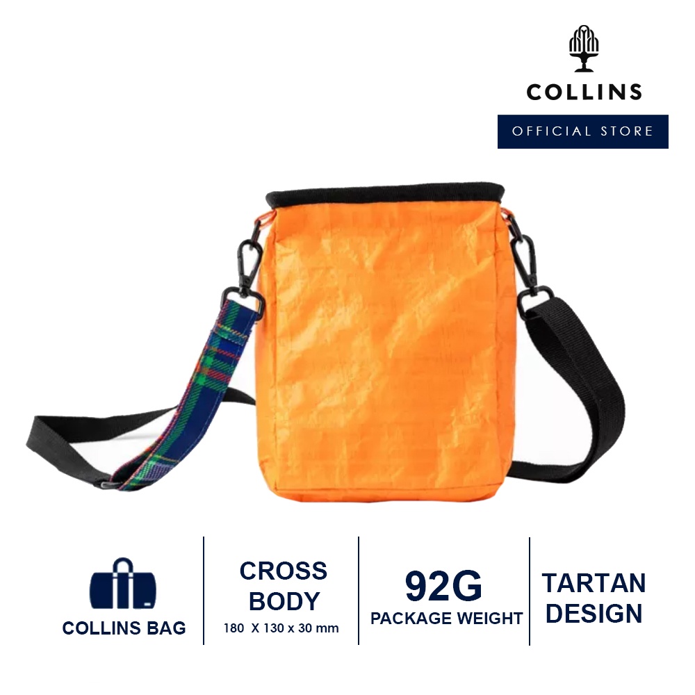 Collins Urbanite Bag Crossbody Tartan, Vertical Orange | Shopee Singapore