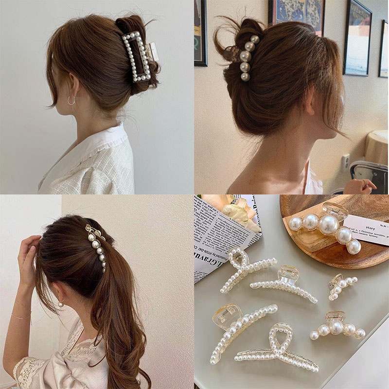 Hair Clips Artificail Pearl Hair Clamps for Women Girls Hair ...