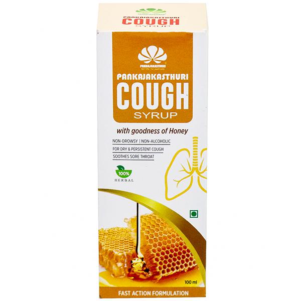 Pankajakasthuri Cough Syrup With Goodness of Honey, 100ml For Dry & Persistent Cough, Soothes